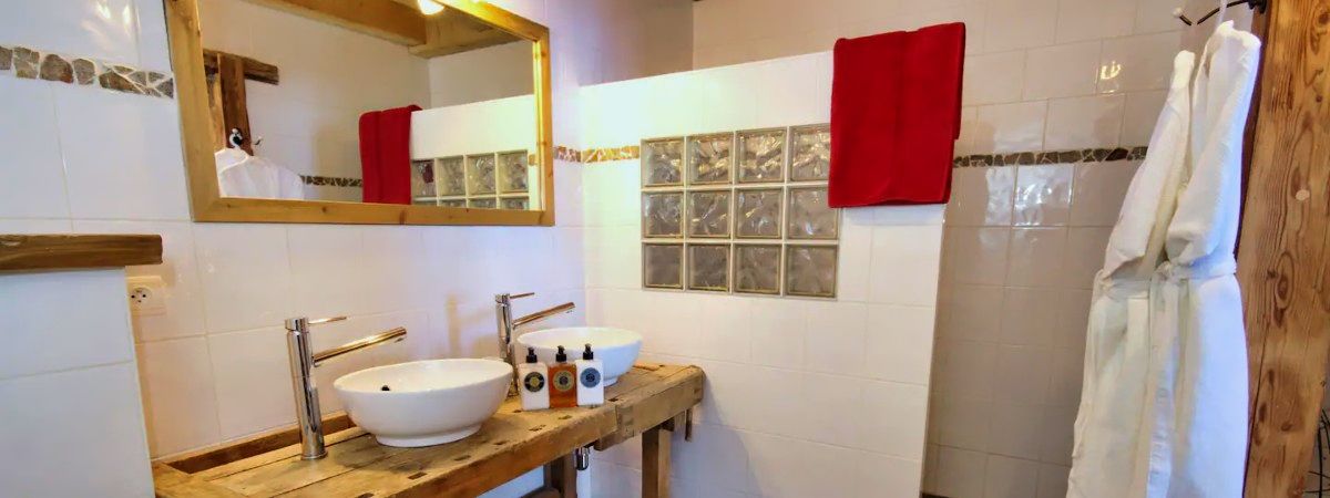 Spacious Bathroom in catered chalet Le Prele