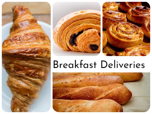 delicious croissants and fresh baguette delivered every morning of your holiday